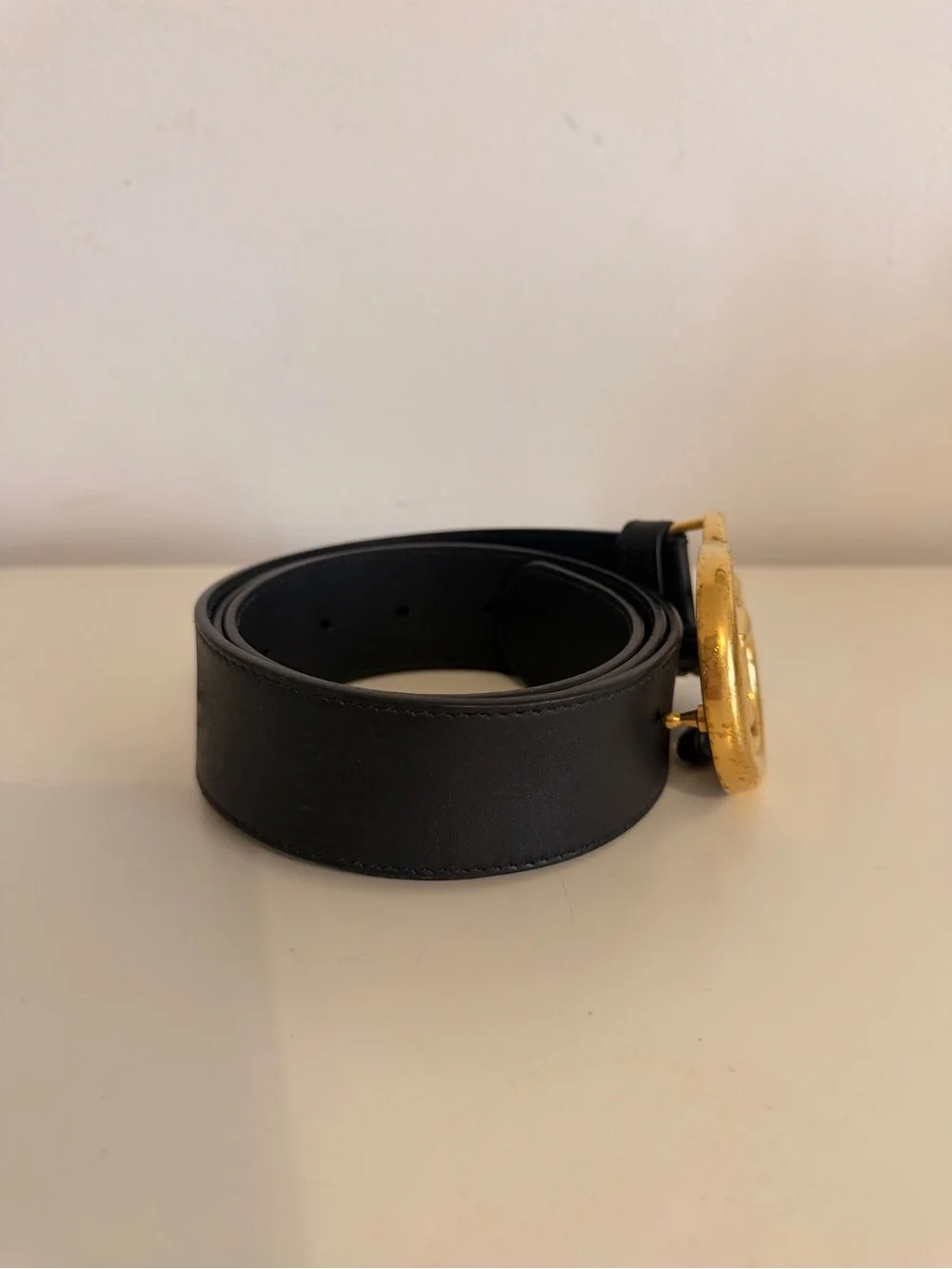 Gucci GG Authentic Marmont Leather Belt Gold Double G Buckle 90